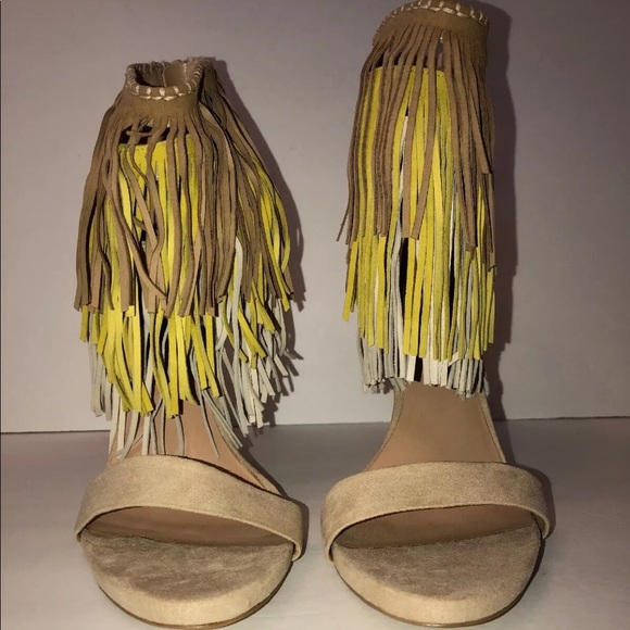 Aldo Platform Sandal Rivamonte Fringe Heels - Picture 3 of 8